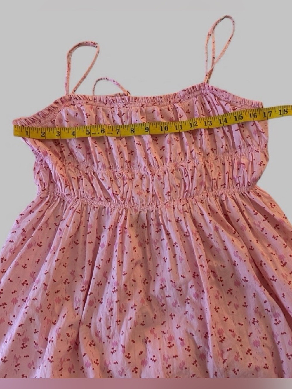 Free People 100% Cotton Gabby Pink & Red Cherry Mini Dress - Picture 9 of 9